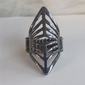 Paparazzi Metallic Black Geometric Ring Strech